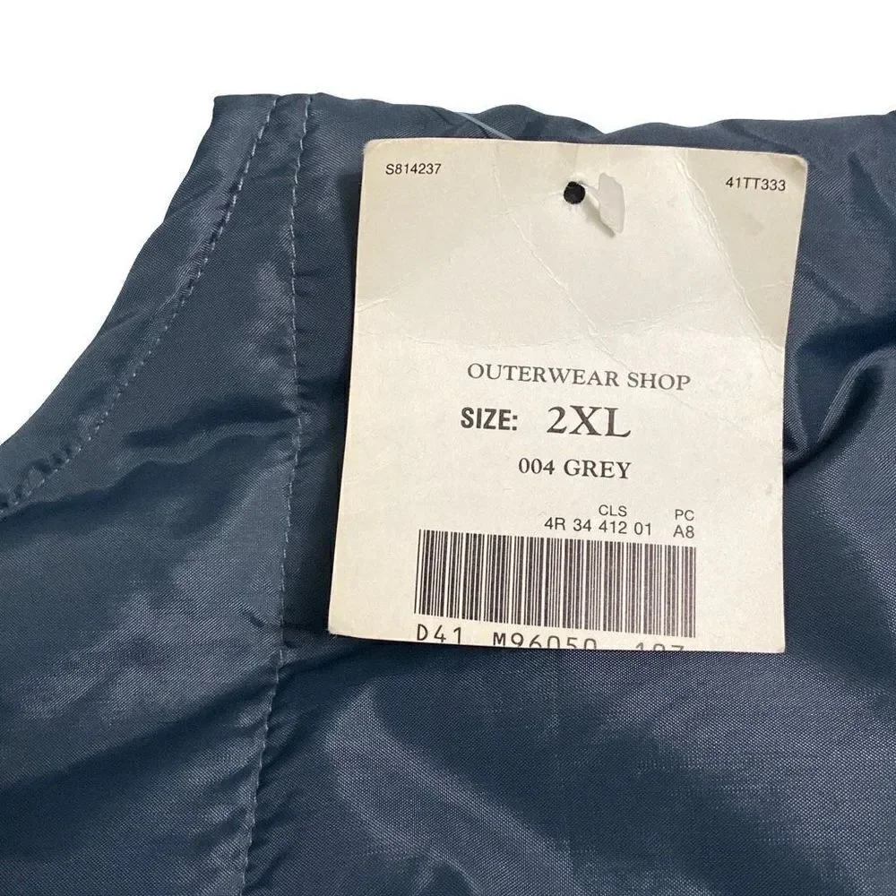 The Mens Store Sears Gray Insulated Zipper Snaps Closure Mock Neck Vest Size 2XL